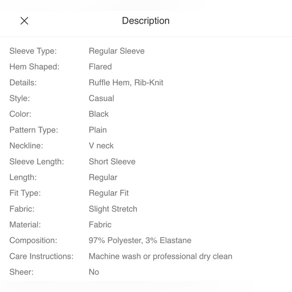 ⭐️NEW Black Rib-Knit Peplum Top Size XL (US) 12 - Picture 7 of 11